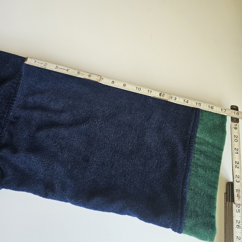 Vintage 90's Nautica Mens Belted Terry Cloth Bath Robe Navy & Green One Size... - Picture 5 of 6